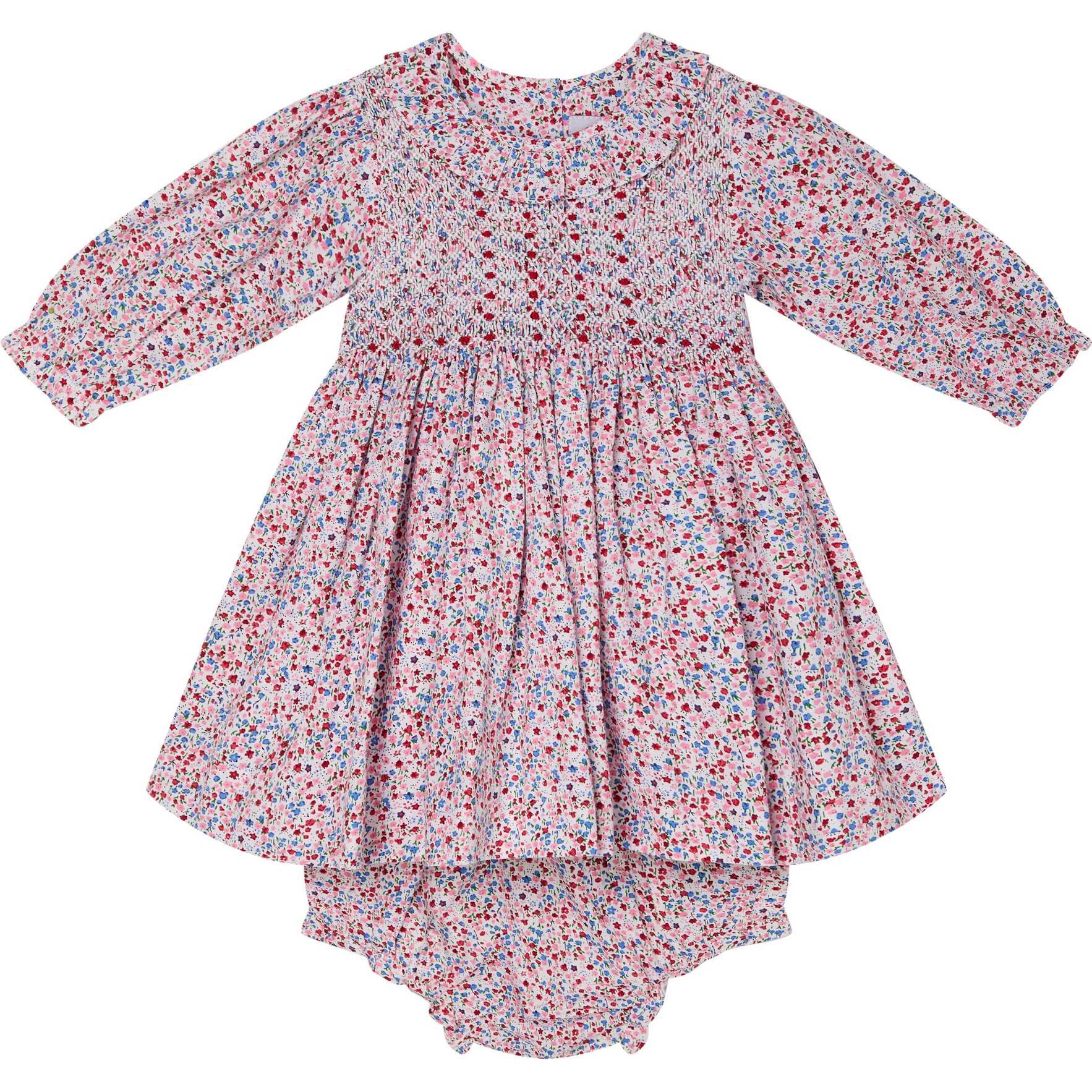 Baby Adelina Floral Print Hand-Smocked Dress, Pink - Dresses - 1