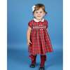 Baby Bronwyn Tartan Collar Hand-Smocked Dress, Red & White - Dresses - 5