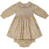 Baby Allegra Floral Print Hand-Smocked Dress, Yellow - Dresses - 1 - thumbnail