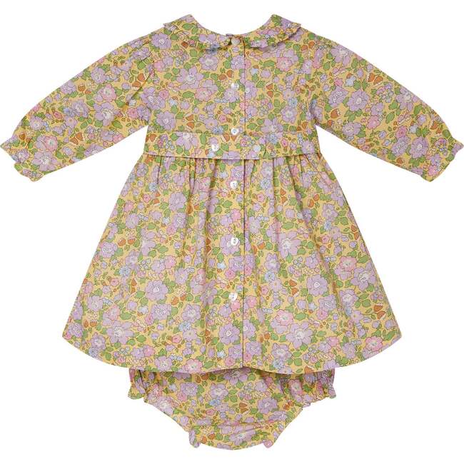 Baby Allegra Floral Print Hand-Smocked Dress, Yellow - Dresses - 4