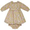 Baby Allegra Floral Print Hand-Smocked Dress, Yellow - Dresses - 4