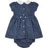 Baby Aubrey Floral Print Hand-Smocked Dress, Navy - Dresses - 4