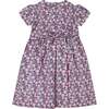 Ayla Floral Print Hand-Smocked Dress, Pink & Navy - Dresses - 4