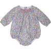 Baby Zima Floral Print Hand-Smocked Bubble, Multicolors - Rompers - 1 - thumbnail