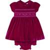 Baby Electra Velvet Hand-Smocked Party Dress, Pink - Dresses - 1 - thumbnail