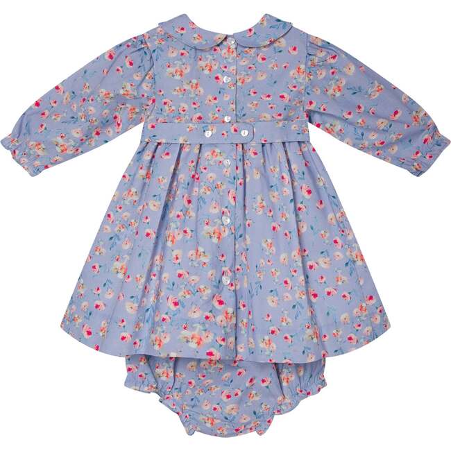 Baby Elisa Long-Sleeve Hand-Smocked Dress, Baby Blue - Dresses - 4