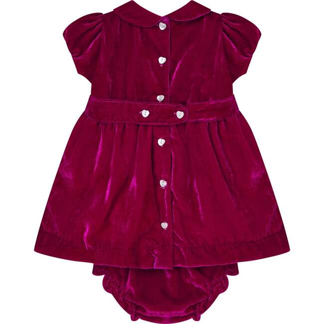 Baby Electra Velvet Hand-Smocked Party Dress, Pink - Dresses - 4