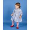 Baby Elisa Long-Sleeve Hand-Smocked Dress, Baby Blue - Dresses - 5