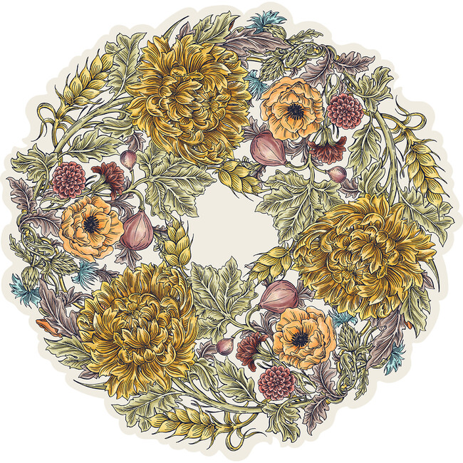 Autumn Acanthus Wreath Placemat, Set of 12 - Tabletop - 1