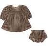 Organic Smocked Dress, Houndstooth - Dresses - 2