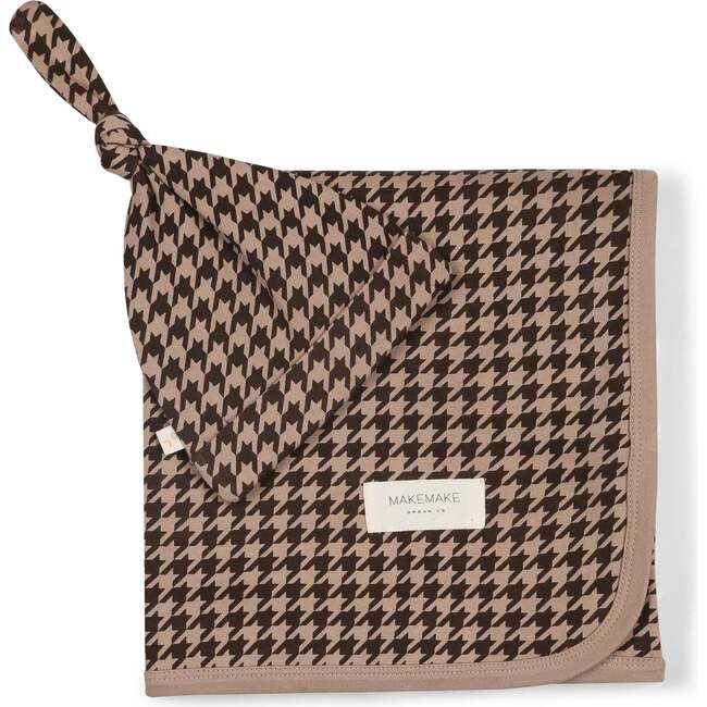 Organic Swaddle Blanket & Hat, Houndstooth