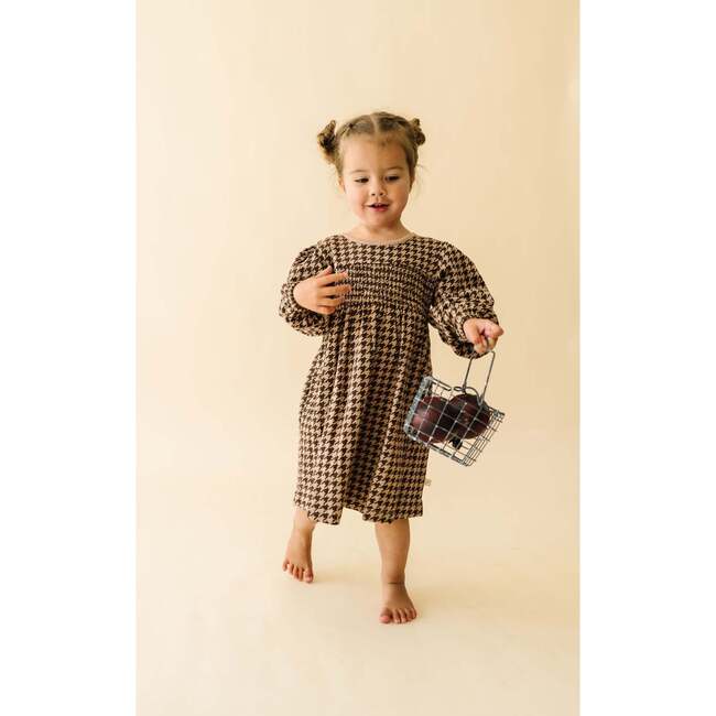 Organic Smocked Dress, Houndstooth