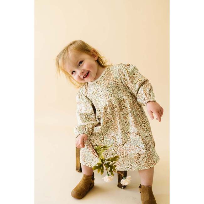 Organic Smocked Dress, Gardenia