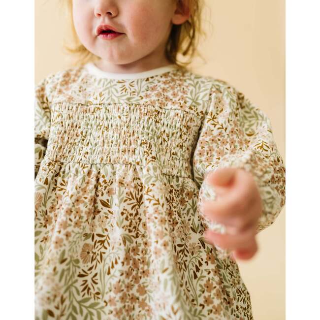 Organic Smocked Dress, Gardenia - Dresses - 3