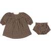 Organic Smocked Dress, Houndstooth - Dresses - 4