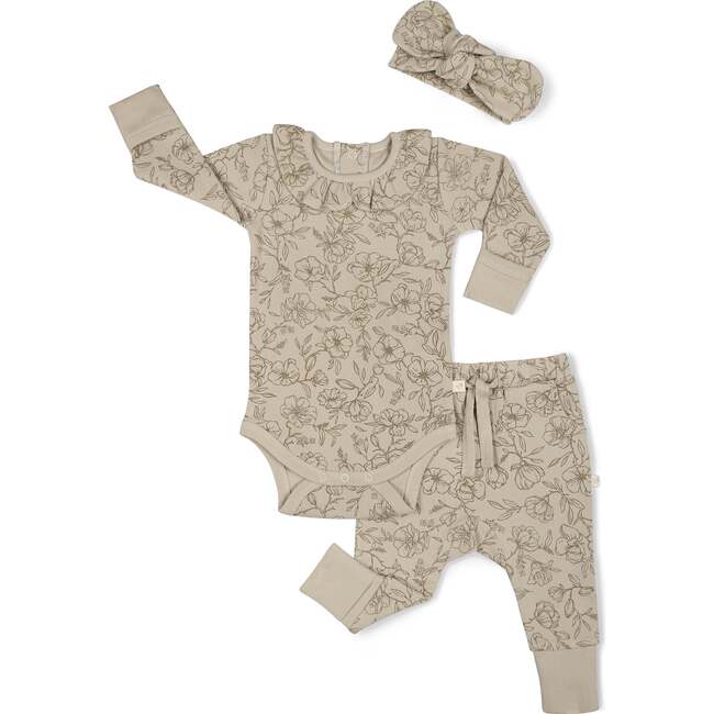 Organic Ruffle Onesie & Pants Set, Vintage Bloom - Mixed Apparel Set - 2