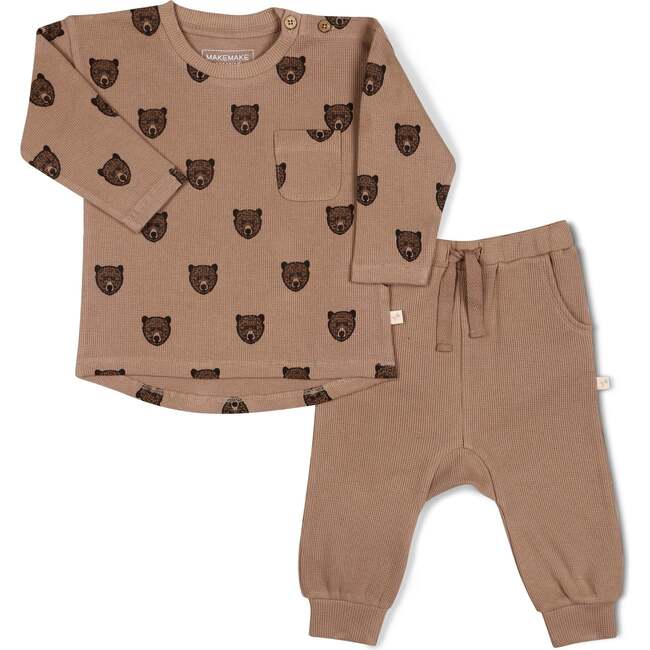 Organic Long Sleeve Tee & Pant Set, Wild Bear - Mixed Apparel Set - 5