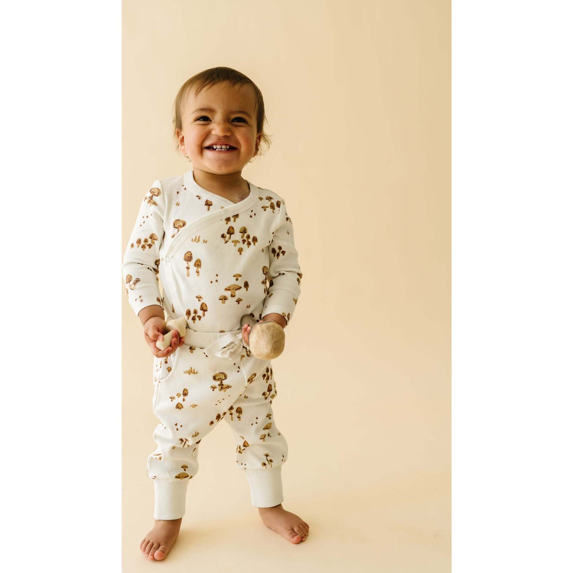Organic Kimono Onesie & Pants Set, Fungi - Mixed Apparel Set - 1