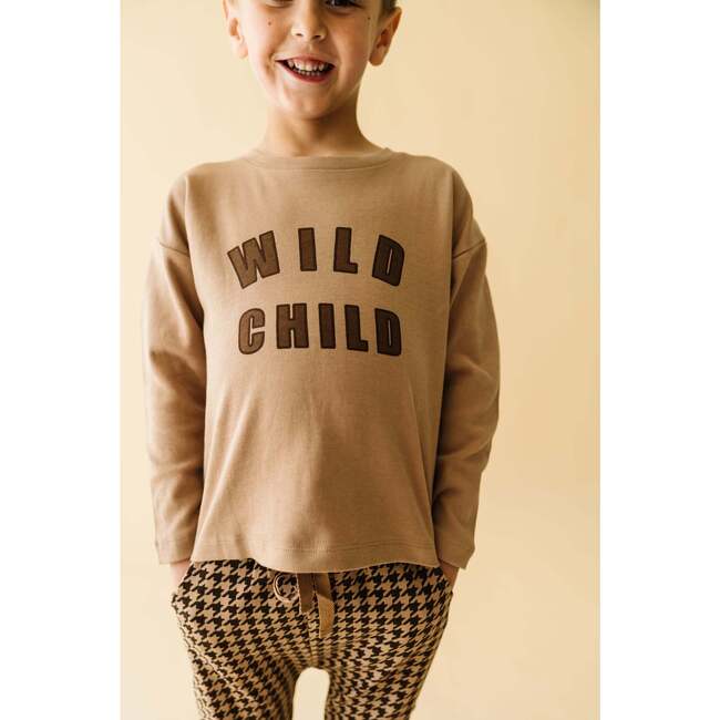 Organic Long Sleeve Tee & Pant Set, Wild Child Placement Tee - Mixed Apparel Set - 3