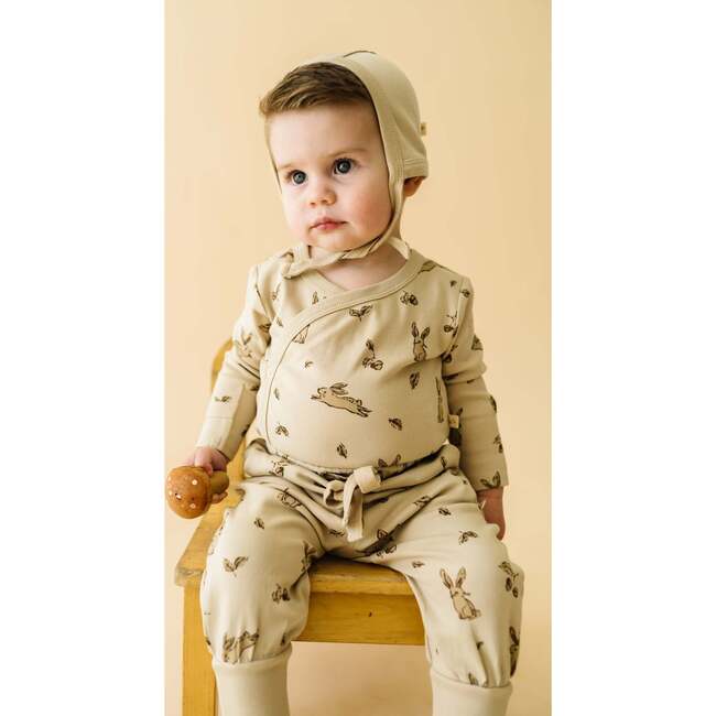 Organic Kimono Onesie & Pants Set, Bunny Hop