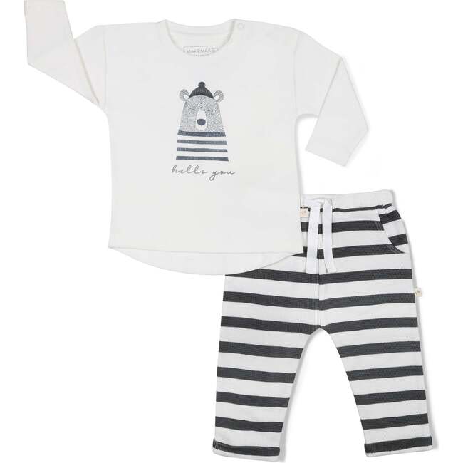 Organic Long Sleeve Tee & Pant Set, Hello You - Mixed Apparel Set - 4