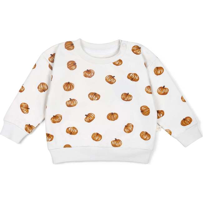 Organic Fleece Sweatshirt, Pumpkin - Sweatshirts - 2