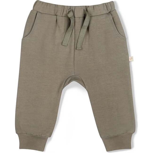 Organic Fleece Jogger Pants, Olive - Pants - 2