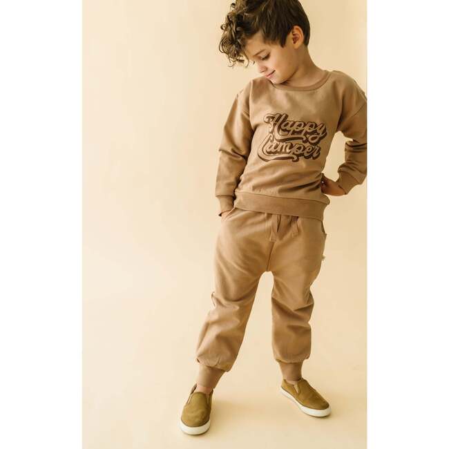 Organic Fleece Jogger Pants, Taupe - Pants - 1