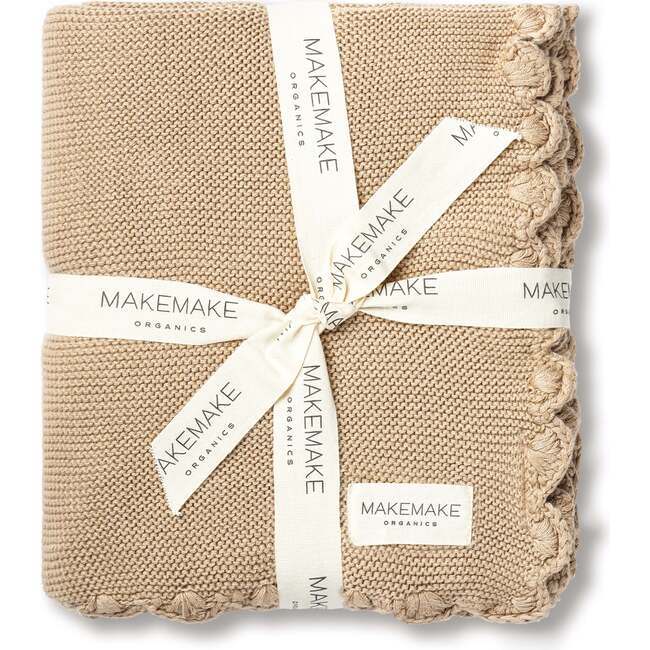 Organic Cotton Scalloped Baby Blanket, Sand
