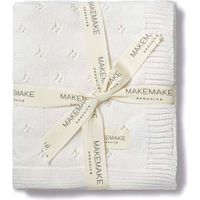 Organic Cotton Pointelle Baby Blanket, Ivory