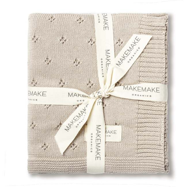 Organic Cotton Pointelle Baby Blanket, Beige