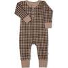 Organic Button Romper, Houndstooth - Rompers - 2