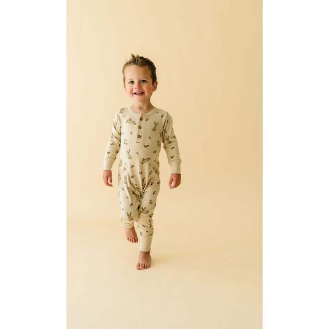 Organic Button Romper, Bunny Hop