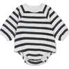 Organic Bubble Romper, Slate Stripes - Rompers - 2