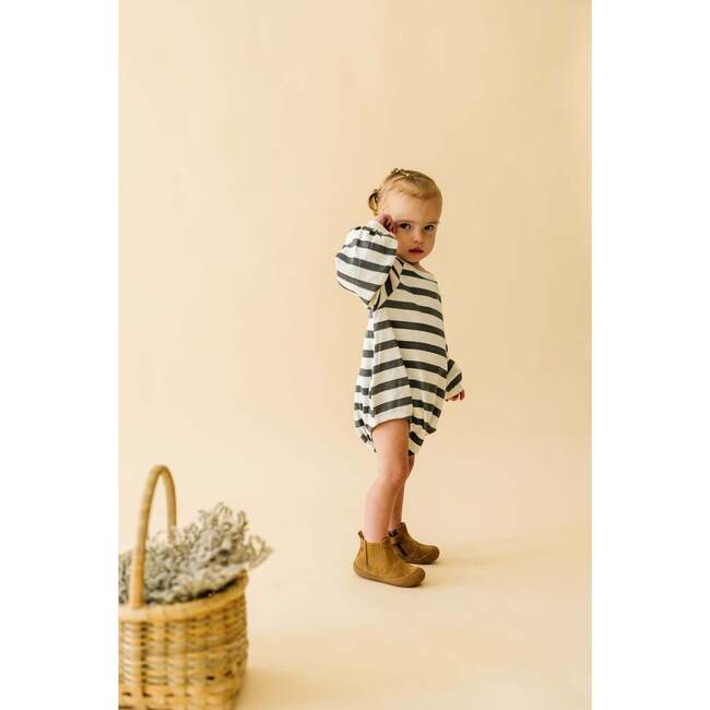 Organic Bubble Romper, Slate Stripes - Rompers - 1