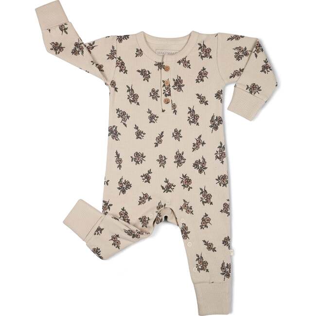 Organic Button Romper, Posy - Rompers - 3