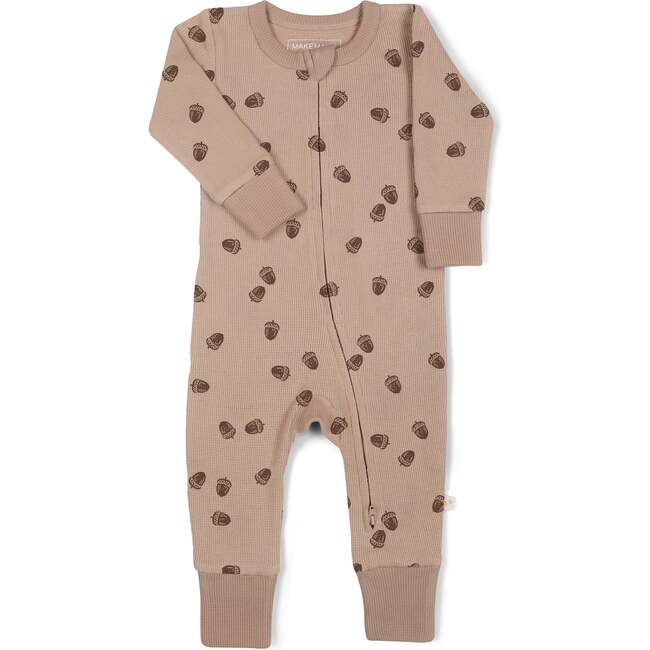 Organic 2-Way Zip Romper, Acorn - Rompers - 1