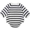 Organic Bubble Romper, Slate Stripes - Rompers - 4