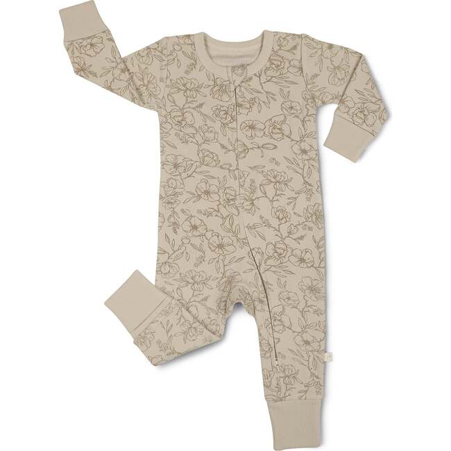 Organic 2-Way Zip Romper, Vintage Bloom - Rompers - 4