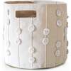 Handmade Canvas Storage Basket Pom Pom, Ivory - Storage - 1 - thumbnail