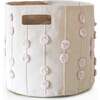 Handmade Canvas Storage Basket Pom Pom, Blush Oat - Storage - 1 - thumbnail