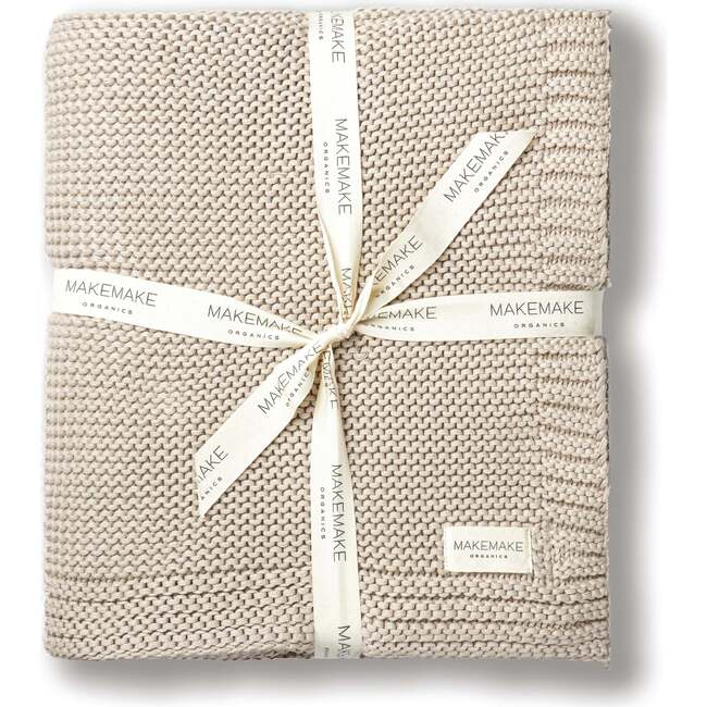 Chunky Knit Throw Blanket, Beige