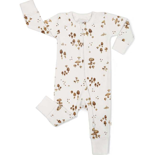 Organic 2-Way Zip Romper, Fungi - Rompers - 4