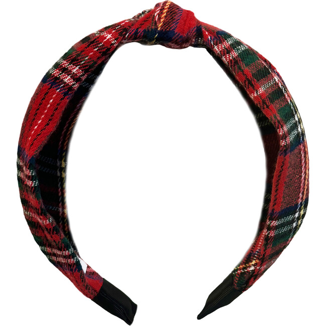 Plaid Knot Headband, Red