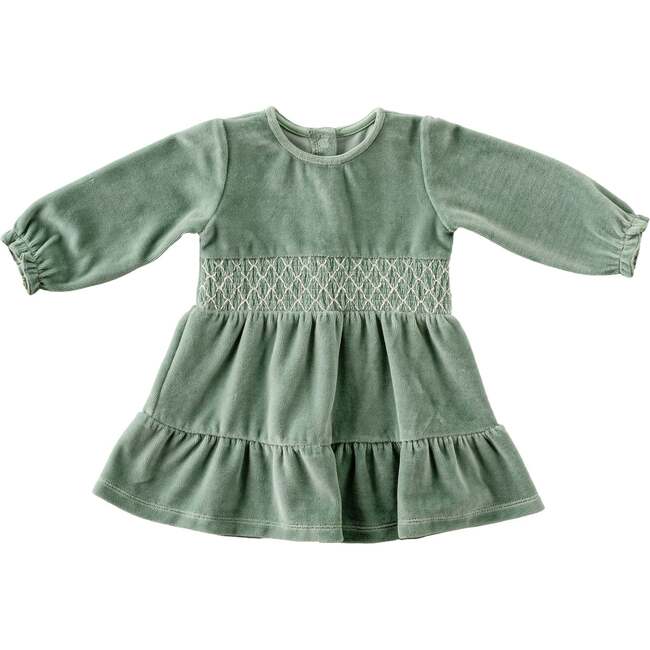 Velvet Formal Dress, Green - Dresses - 1