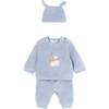 Winter Pup Corduroy Tracksuit, Blue - Mixed Apparel Set - 1 - thumbnail