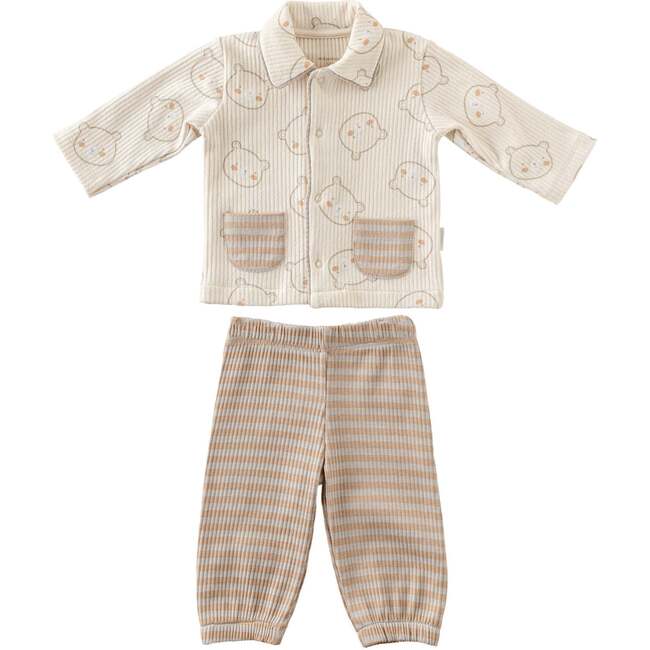 Striped Bear Formal Outfit, Beige