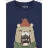 Winter Bear Graphic T-Shirt, Navy - T-Shirts - 2