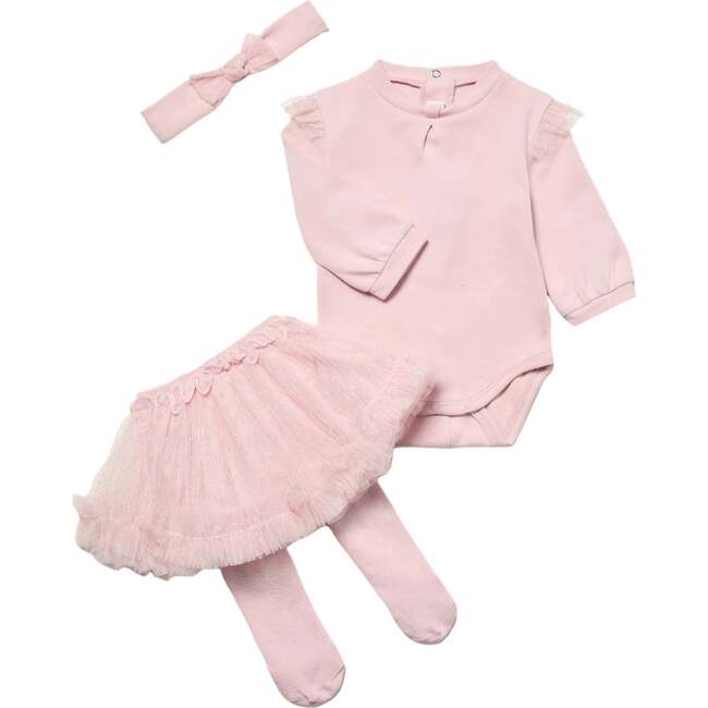 Ruffle Bodysuit Skirt Set, Pink