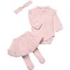 Ruffle Bodysuit Skirt Set, Pink - Mixed Apparel Set - 1 - thumbnail